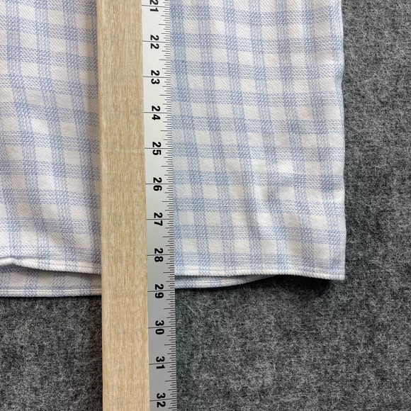 Michael Kors Womens Button Down Shirt Size XL Blue White Checkered - Picture 8 of 10